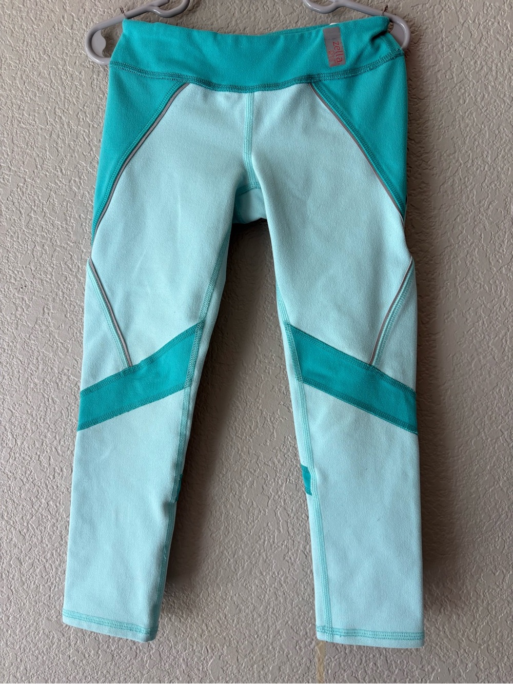 Zella Girls Aqua & Teal Colorblock Active Leggings